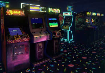 What is the meaning of arcade games?